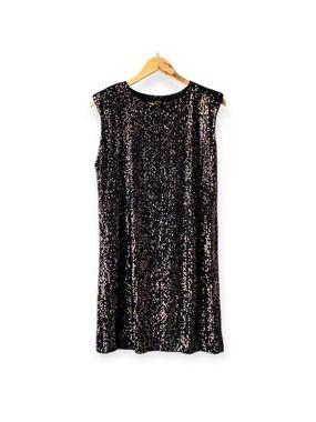 REITMANS Sequin Black Shift Dress Size Medium